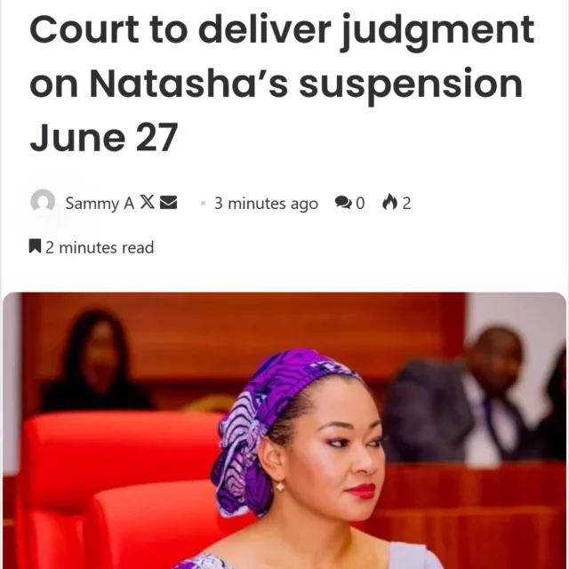 The Federal High Court in Abuja has postponed its judgment until June 27, 2025, in the case brought by Senator Natasha Akpoti-Uduaghan, who is challenging her suspension from the Senate.

diasporalenstv's profile picture
diasporalenstv
 13h
The management of Maryam Abacha American University of Nigeria (MAAUN), Kano, has directed the closure of two privately owned female hostels due to reports of alleged immoral activities.

Read the full story on our website at www.diasporalens.com
#diasporalens #DiasporaVoices #AfricaRising #diasporatv